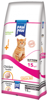 Paw Paw Kitten Tavuklu 15 kg Kedi Maması kullananlar yorumlar